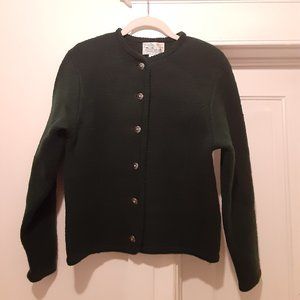 Tally Ho 100% Wool Sweater, Dark Green